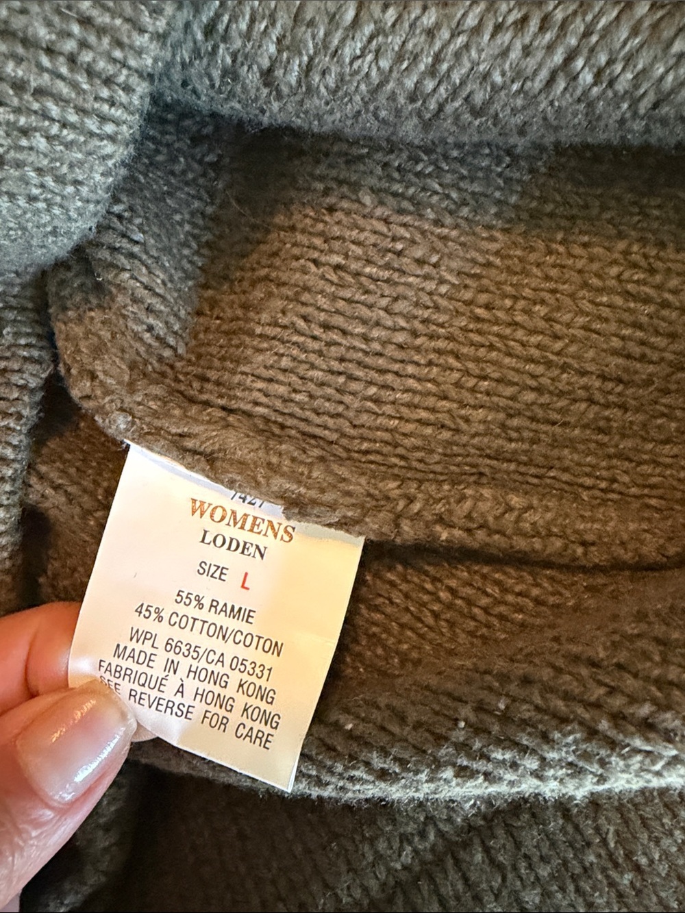 Vintage Woolrich Olive Green Knit Sweater with Embroidered Front Pocket Detail - Picture 8 of 8